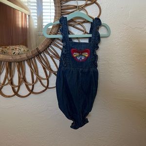 Hanna Andersson one peice butterfly denim romper